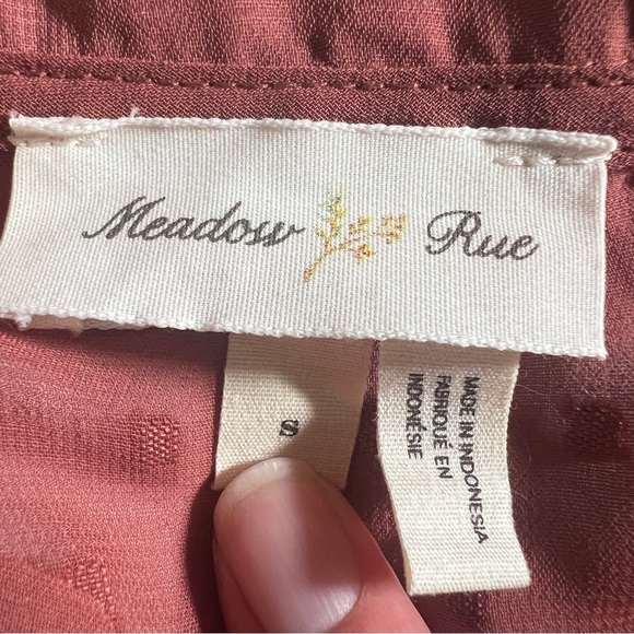 Anthropologie Meadow Rue 100% Cotton Dusty Rose Tank Top Button Up Blouse, Small - Picture 6 of 8